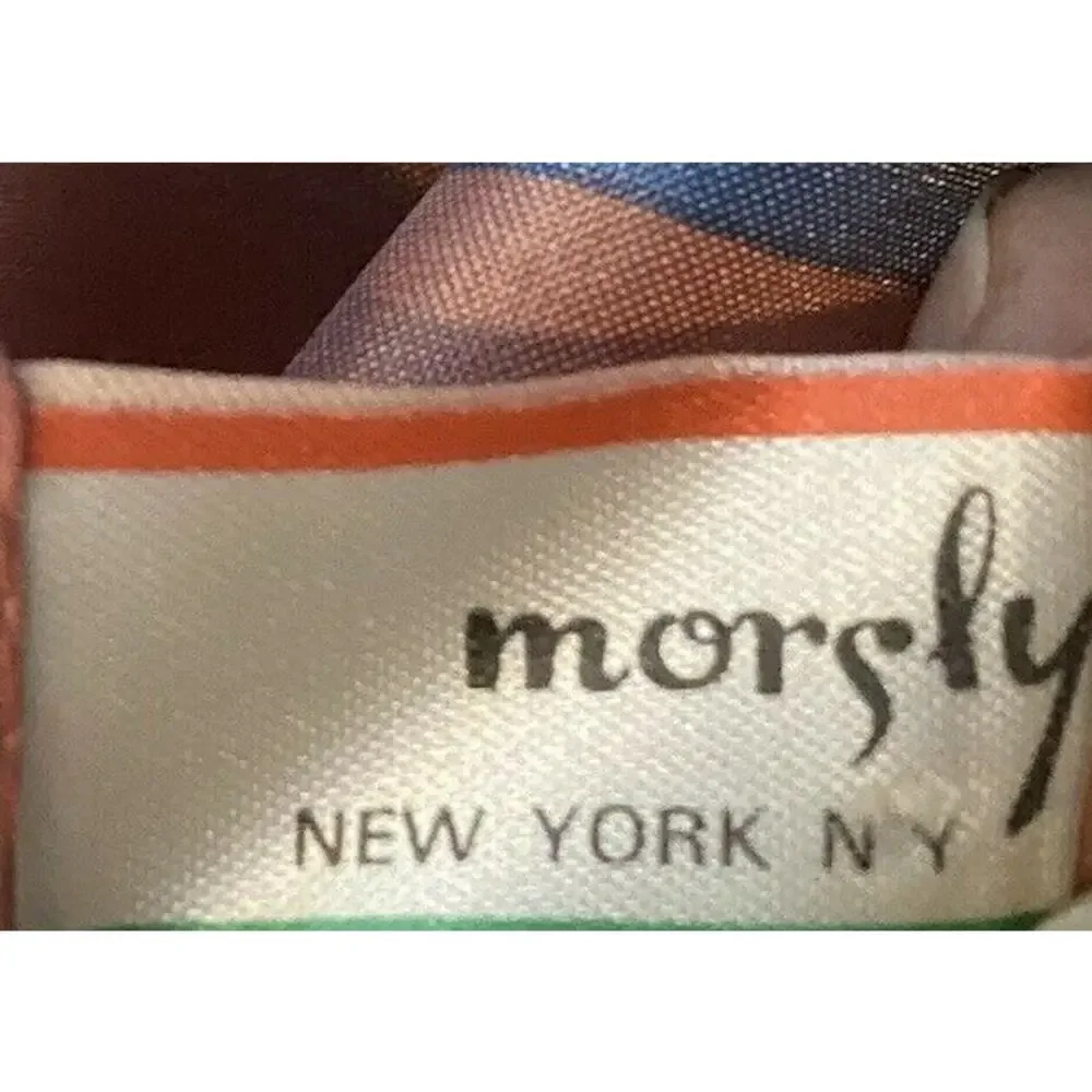 Vintage Morsly NY Satin Bubblegum Pink Floral Scarf Made in Japan 31x31